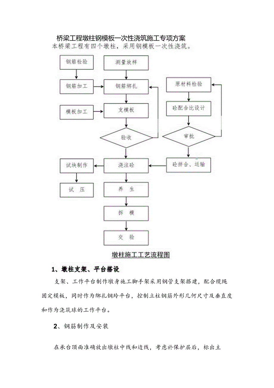 桥梁工程墩柱钢模板一次性浇筑施工专项方案.docx_第1页