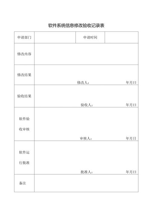 软件系统信息修改验收记录表.docx