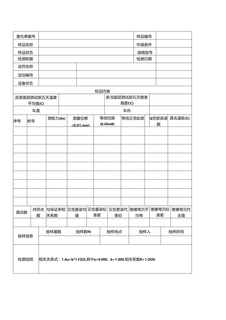 路基路面回弹弯沉（落锤式弯沉仪）检测报告及原始记录.docx_第2页