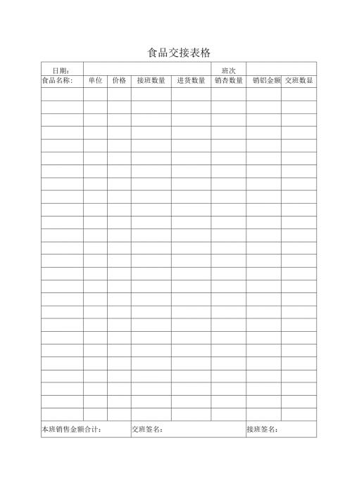 食品交接表格.docx