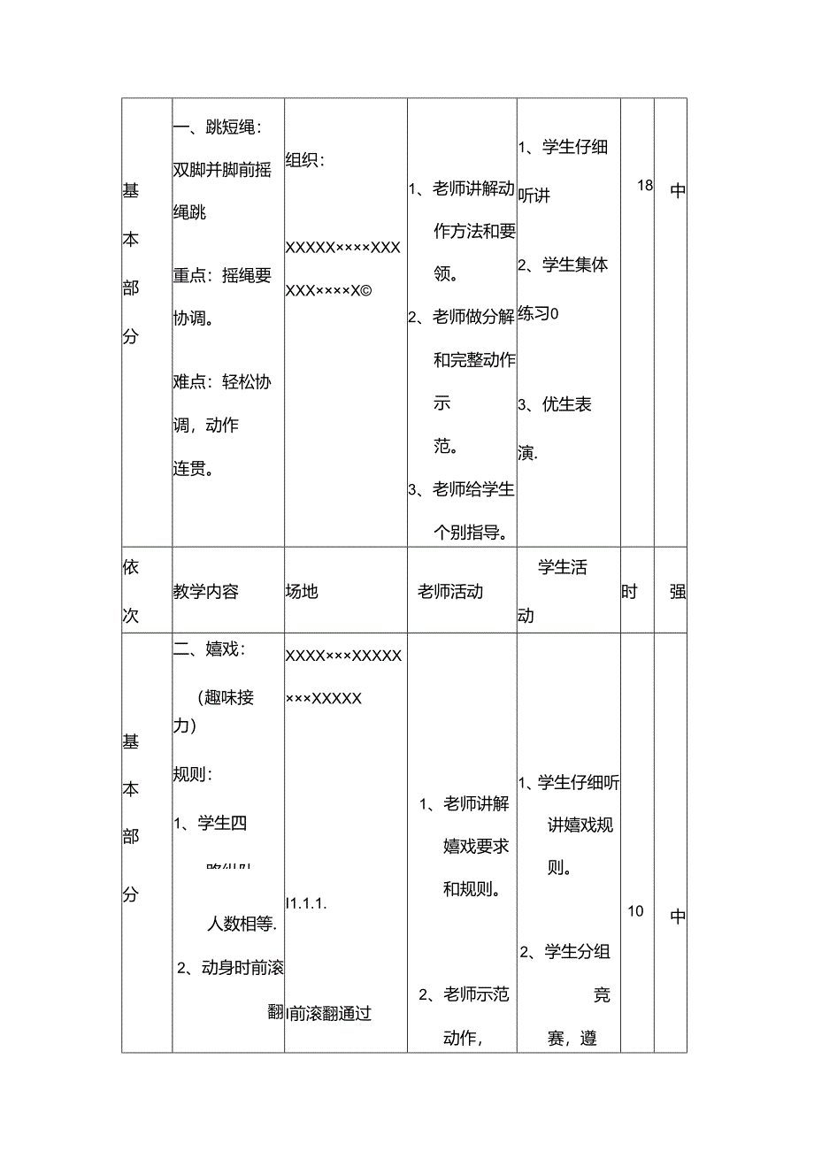 小学五年级体育跳绳教案[1].docx_第3页