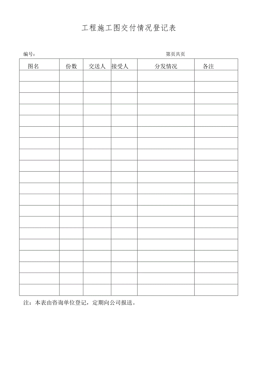 工程施工图交付情况登记表.docx_第1页
