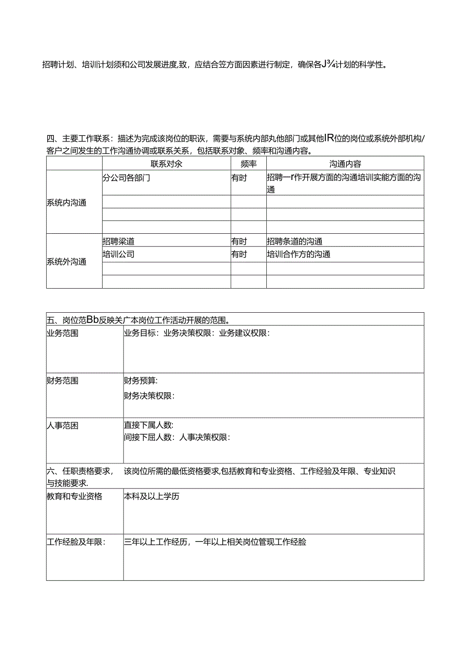 招聘培训专员岗位说明书.docx_第2页