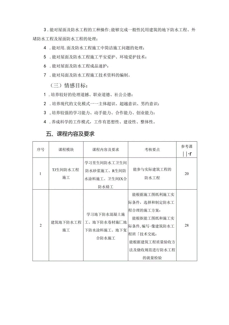 建筑工程技术专业《防水保温工程施工》课程标准.docx_第2页