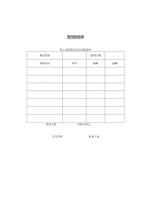 费用报销单模板.docx