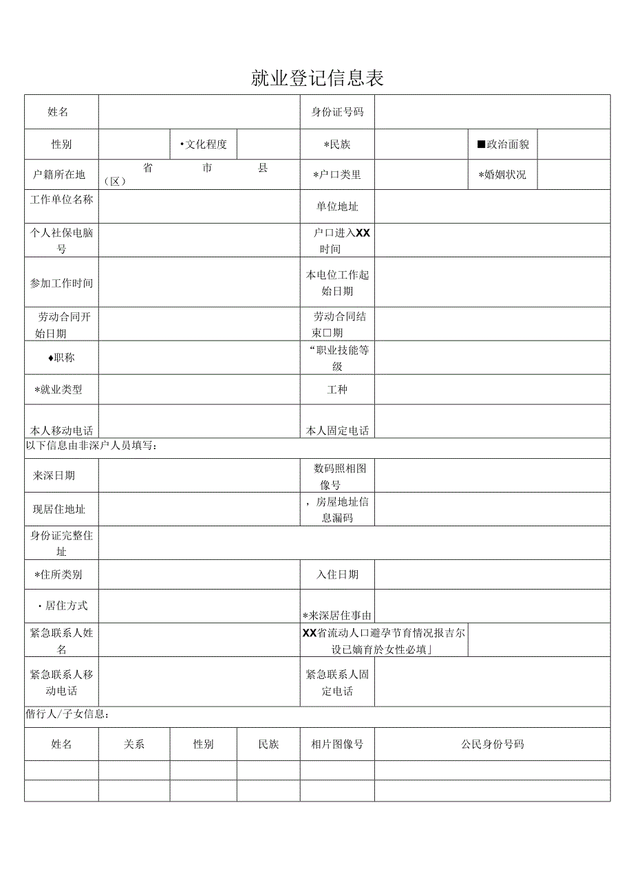 就业登记信息表.docx_第1页