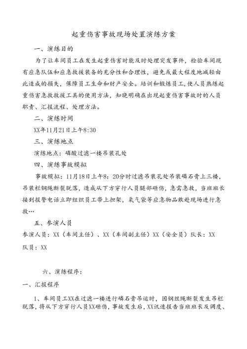 起重伤害事故现场处置演练方案.docx