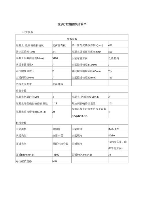 观众厅柱帽侧模计算书.docx
