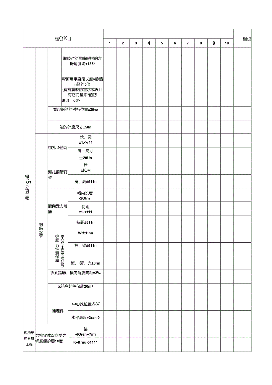 混凝土结构工程实体质量测量记录表.docx_第2页