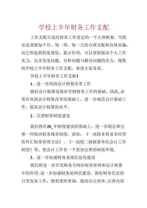 学校上半年财务工作计划.docx