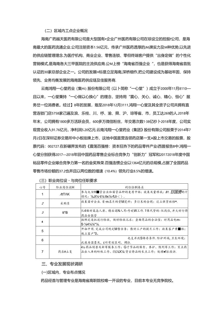 职业学院药品经营与管理专业人才需求与专业改革的调研报告.docx_第2页