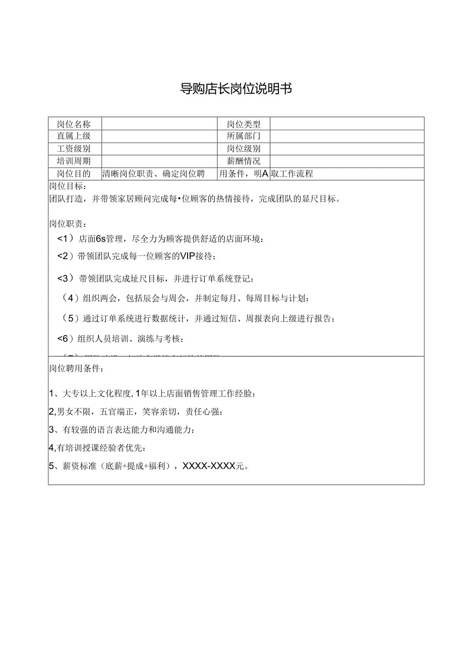 导购店长岗位说明书.docx_第1页