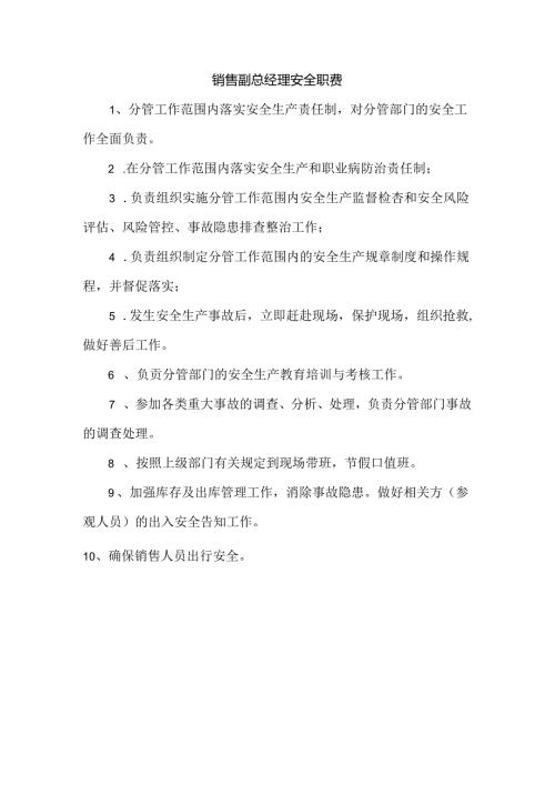 销售副总经理安全职责.docx