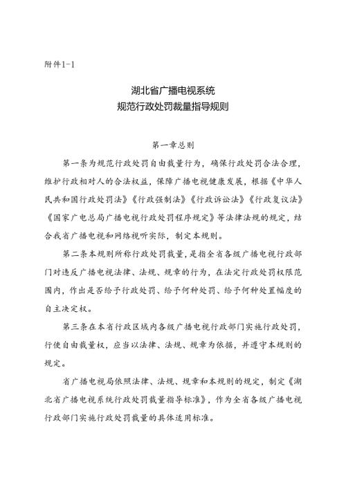 湖北广电行政处罚裁量指导规则.docx
