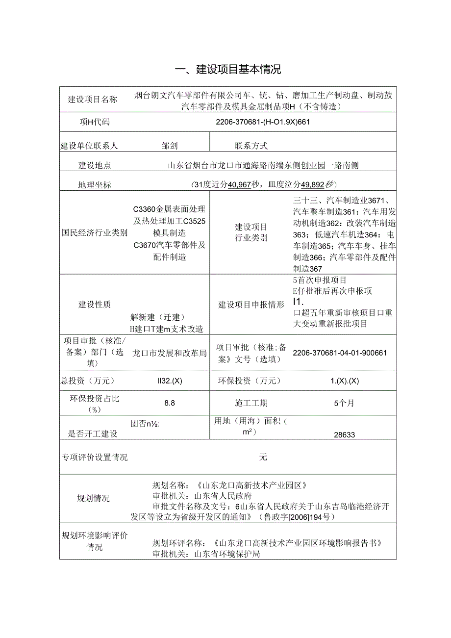 车、铣、钻、磨加工生产制动盘、制动鼓汽车零部件及模具金属制品项目（不含铸造）环评报告表.docx_第2页