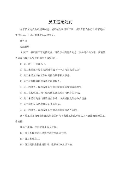 员工违纪处罚.docx