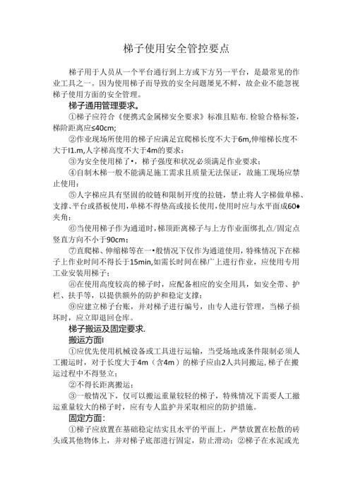 梯子使用安全管控要点.docx