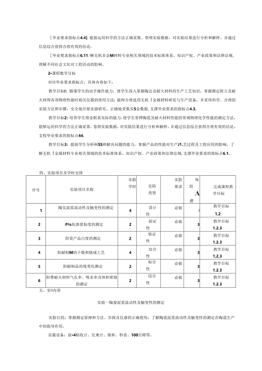 无机非金属材料工程《陶瓷性能检测》实验教学大纲.docx_第2页