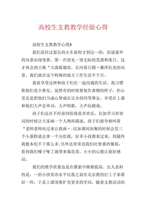 大学生支教教学经历心得.docx
