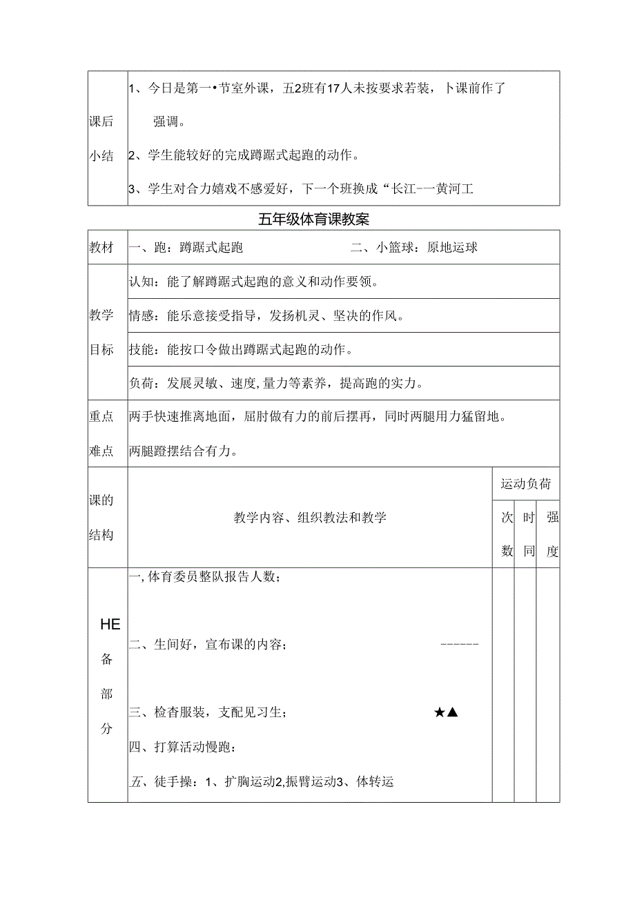 小学五年级体育课教案全集.docx_第3页