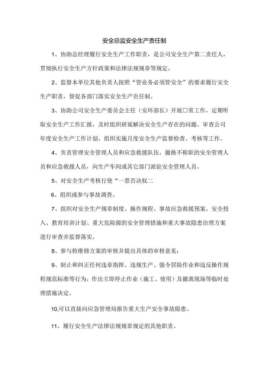 安全总监安全生产责任制.docx_第1页