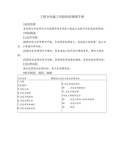 工程分包施工风险防控规则手册.docx