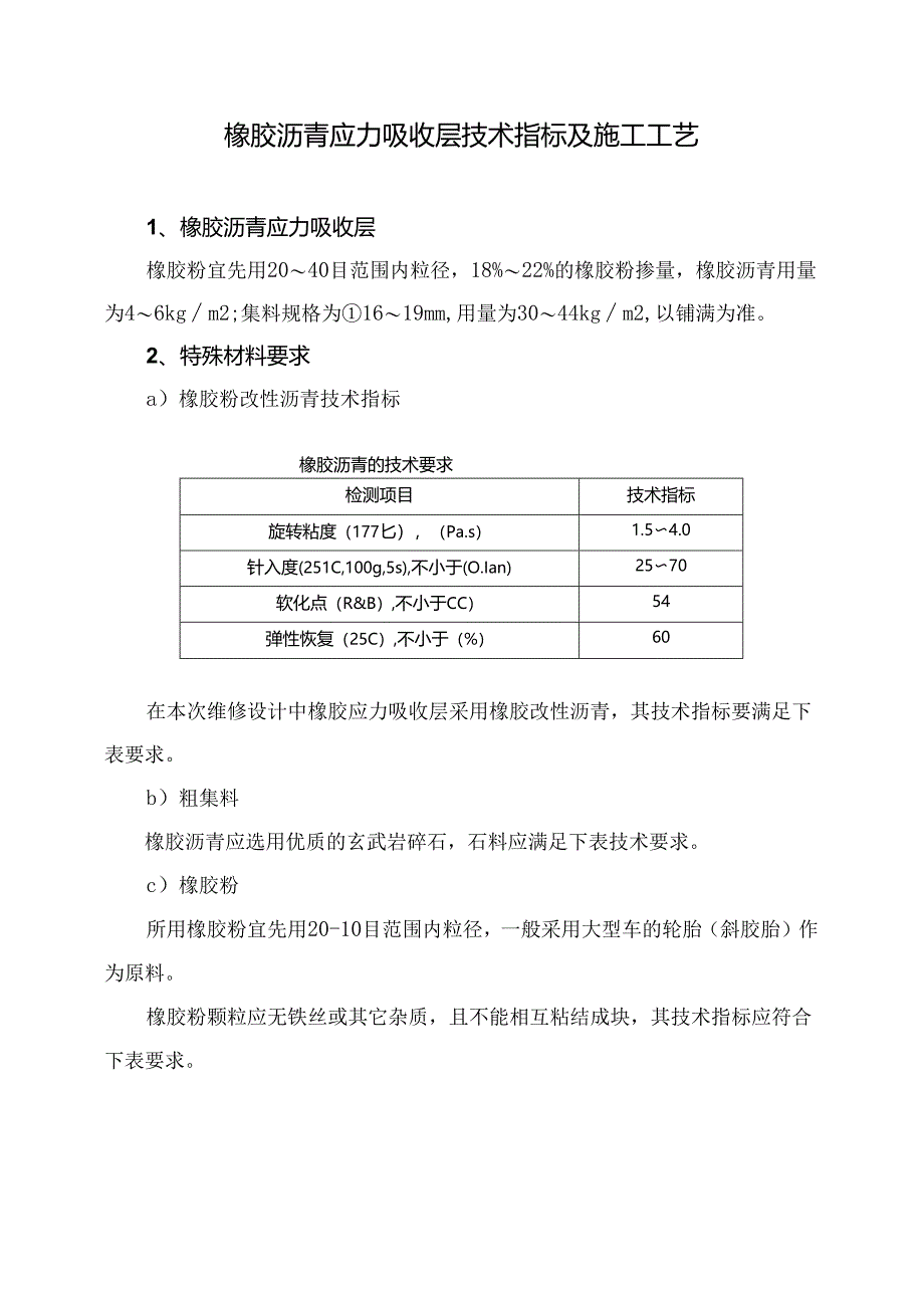 橡胶沥青应力吸收层技术指标及施工工艺.docx_第1页