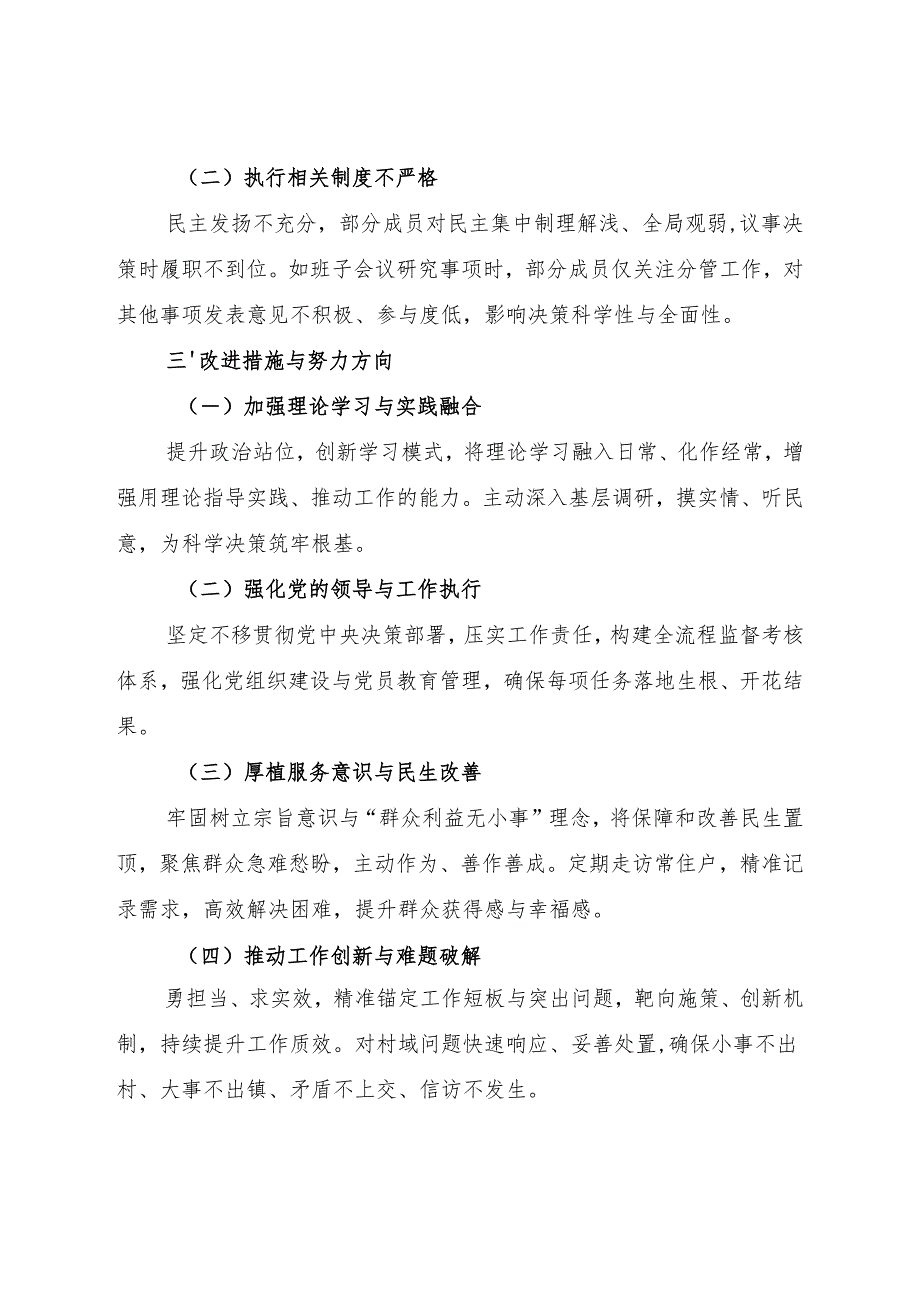 2024.12民主生活会班子对照检查材料.docx_第2页