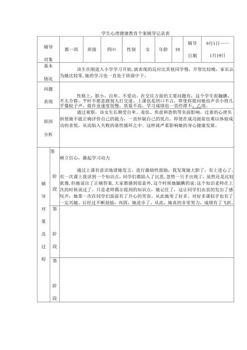 学生心理健康教育个案辅导记录表辅导对象-郜一琪.docx