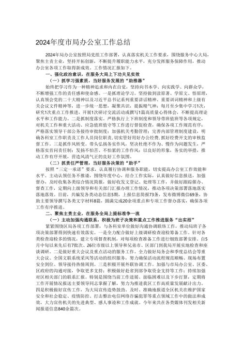 2024年度市局办公室工作总结.docx