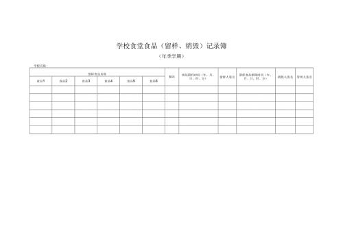 学校食堂食品（留样、销毁）记录簿.docx