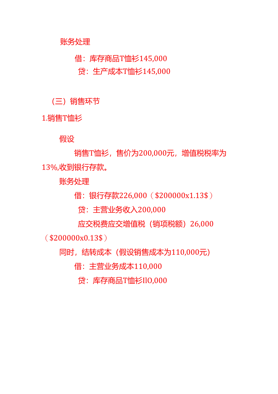 T恤衫账务处理-做账分录模板.docx_第3页