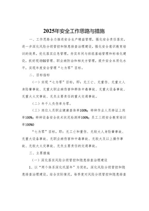 2025年安全工作思路与要点.docx