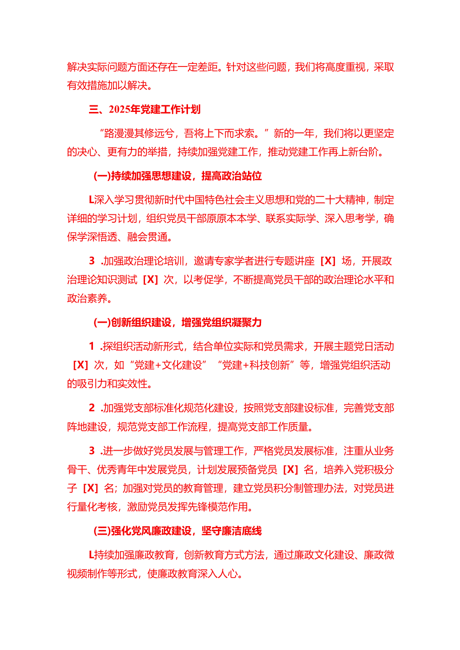 2024年党建工作总结与2025年党建工作计划.docx_第3页