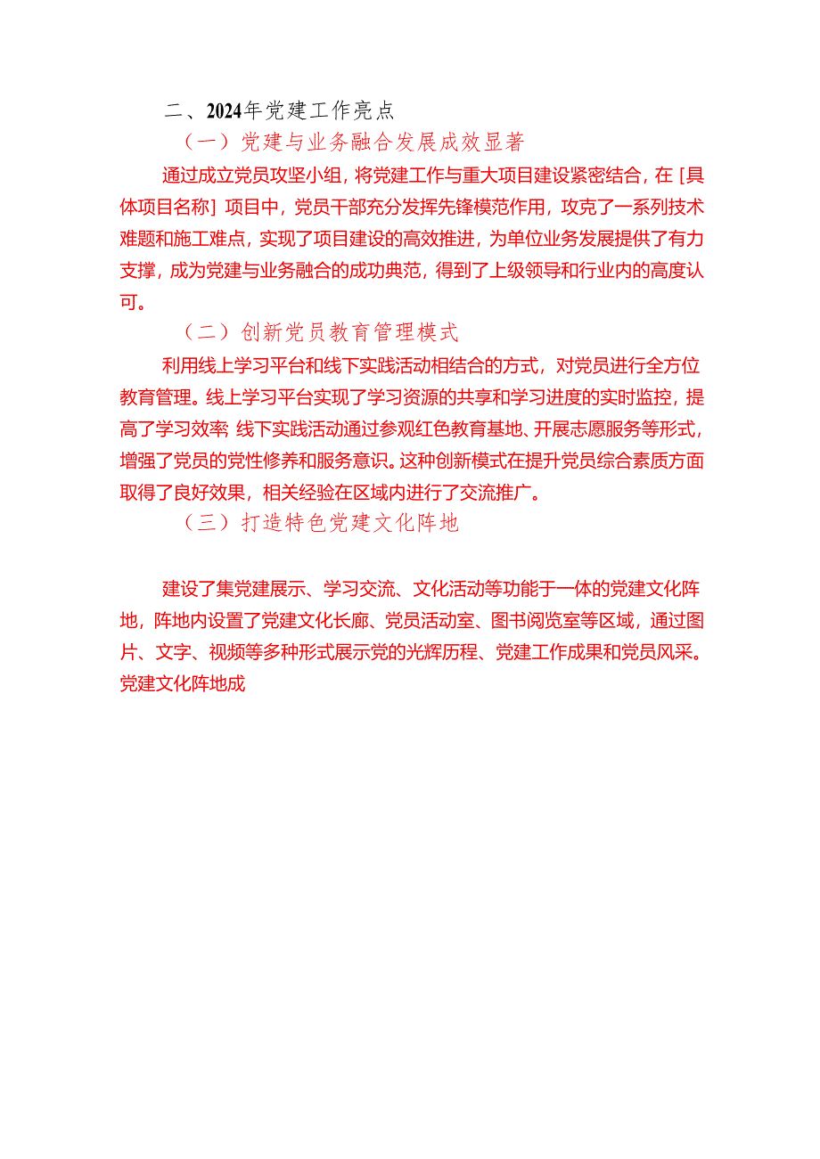 2024 年党建工作总结与 2025 年党建工作计划（最新版）.docx_第3页