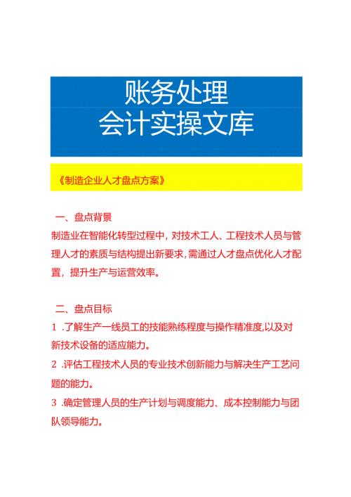 《制造企业人才盘点方案》.docx