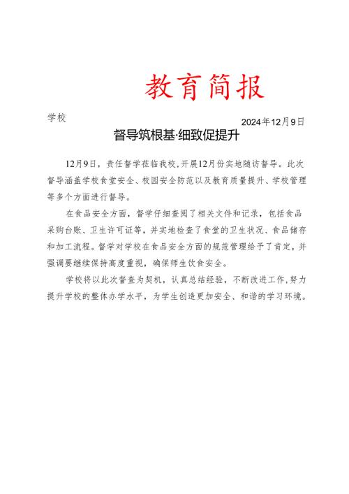 责任督学开展12月督导工作简报.docx