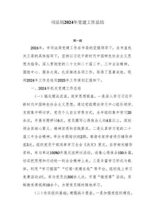 司法局2024年党建工作总结两篇.docx