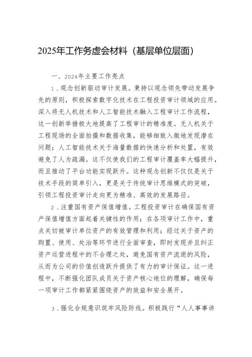 2025年工作务虚会材料.docx