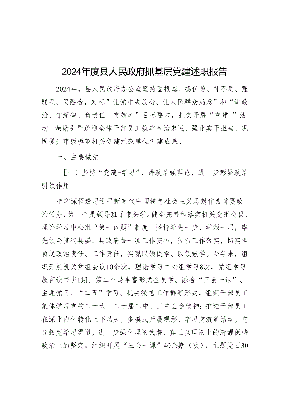 2024年度县人民政府抓基层党建述职报告.docx_第1页
