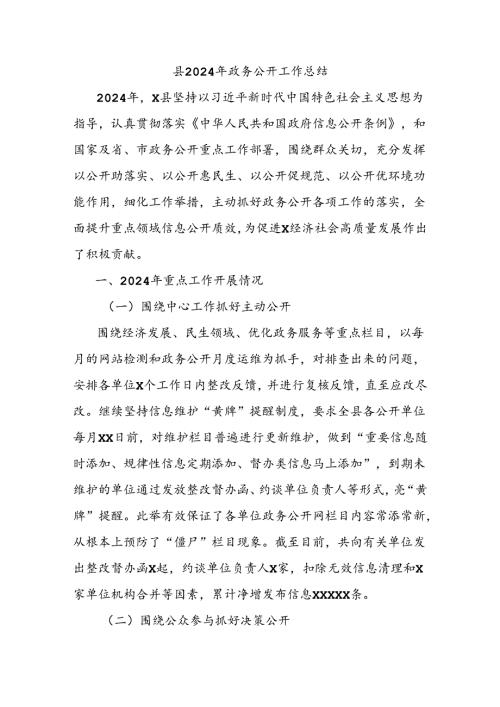 县2024年政务公开工作总结.docx