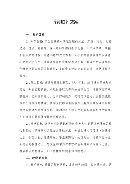 《肾脏》教案.docx