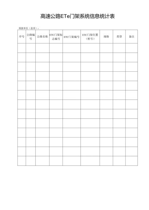 高速公路ETC门架系统信息统计表.docx