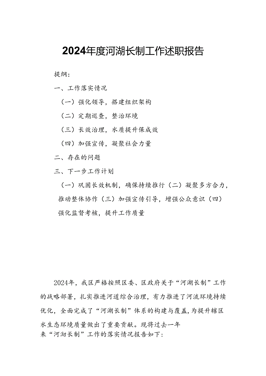 2024年度河湖长制工作述职报告.docx_第1页