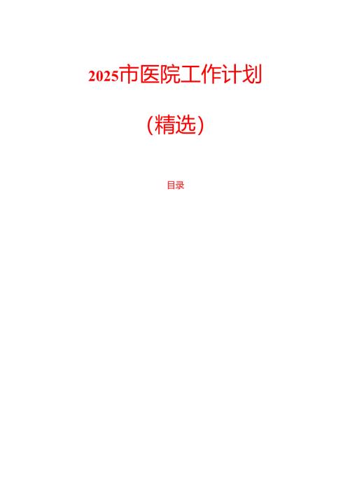 2025市医院工作计划（精选）.docx