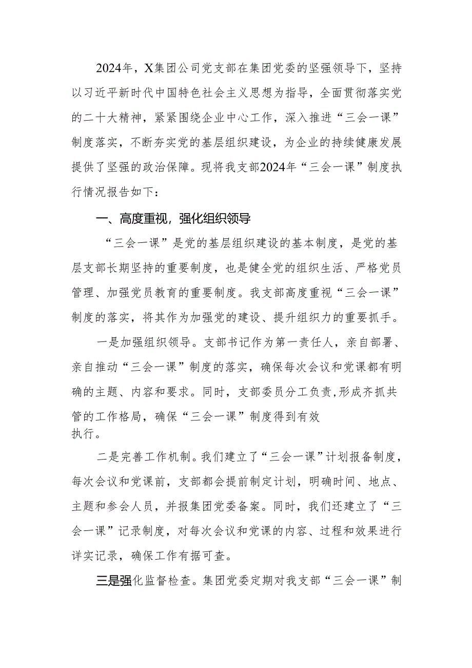 集团公司党支部2024年“三会一课”制度执行情况报告.docx_第2页