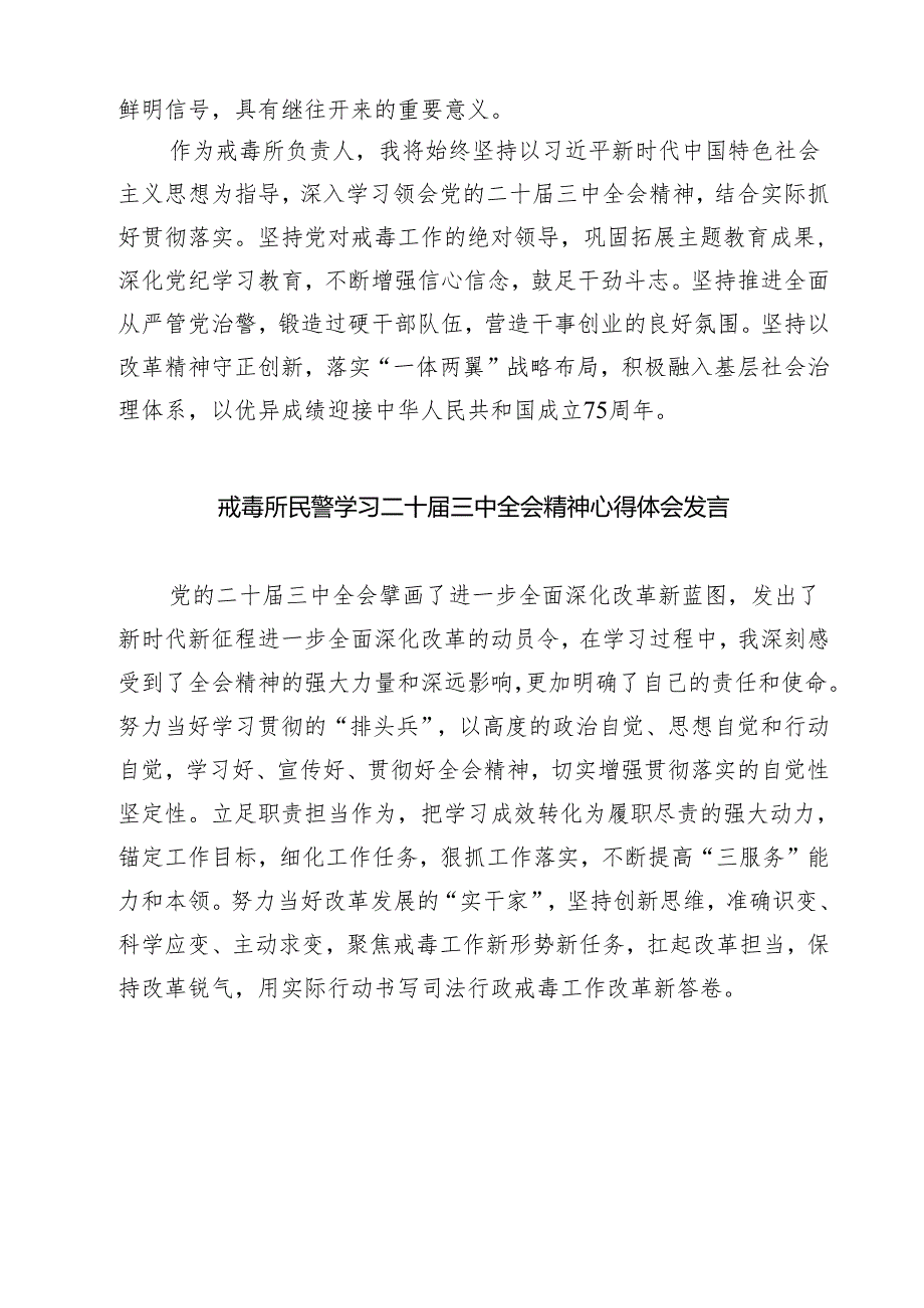 禁毒大队大队长学习党的二十届三中全会精神发言材料（共七篇）.docx_第3页