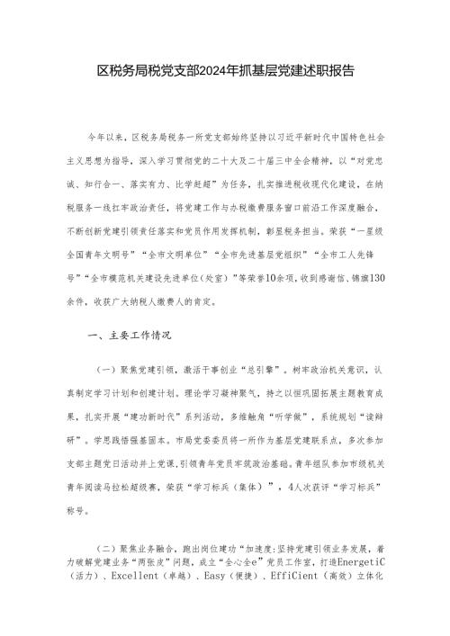 区税务局税党支部2024年抓基层党建述职报告.docx