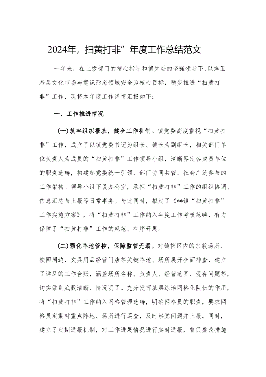 2024年“扫黄打非”年度工作总结范文.docx_第1页