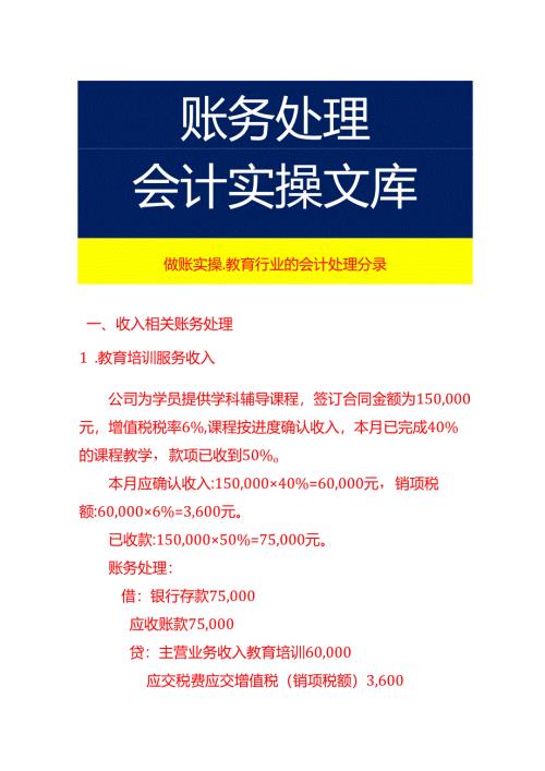 做账实操-教育行业的会计处理分录.docx